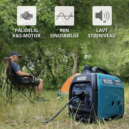 LPG/benzin Inverter Generator – Könner & Söhnen KS 2100iG S (2.0 kW)