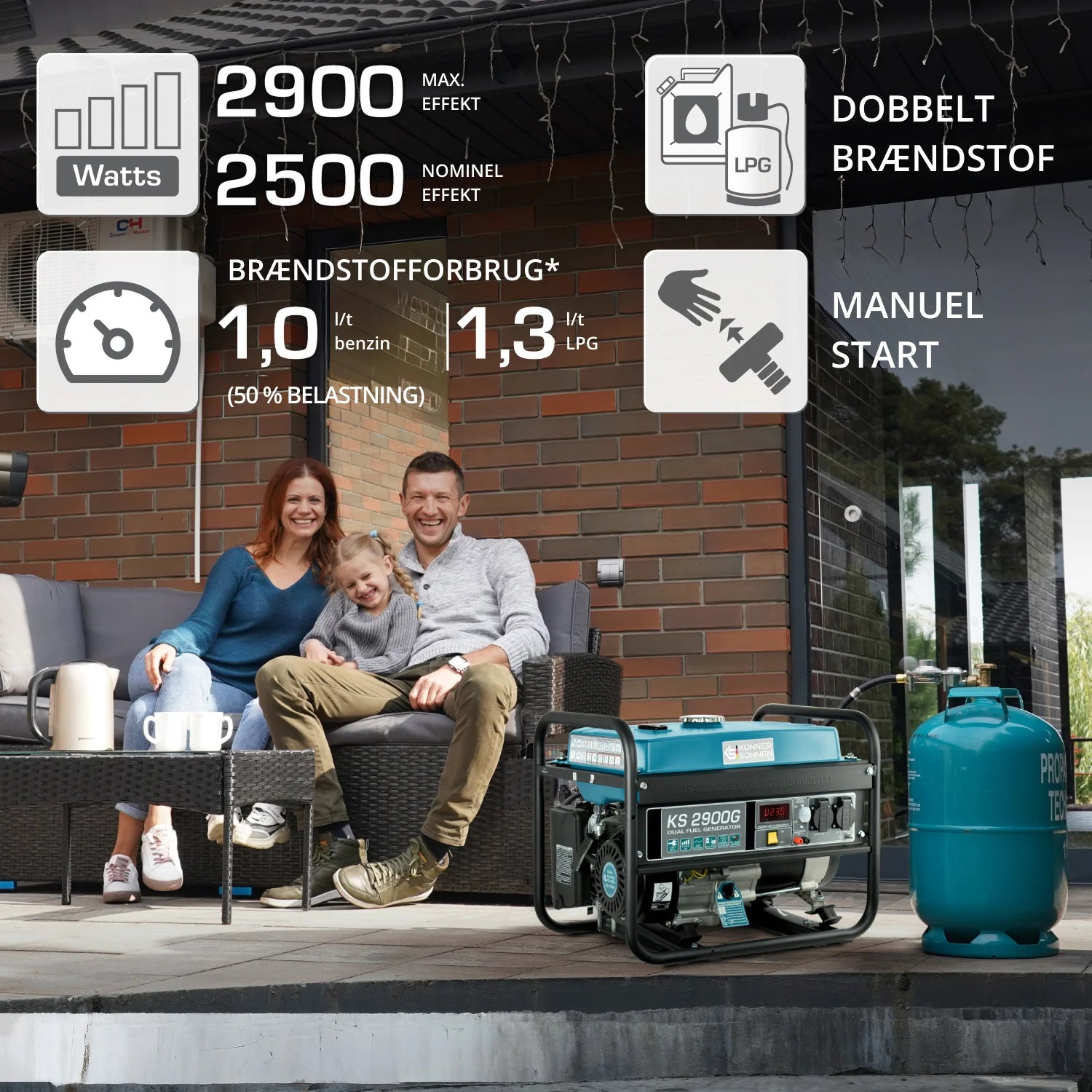 Könner & Söhnen KS 2900G – LPG/Benzin Generator (Dual Fuel) - Sikshop