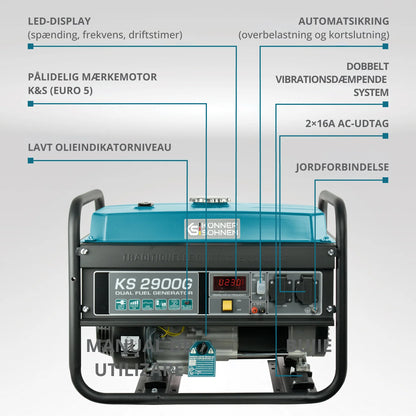 Könner & Söhnen KS 2900G – LPG/Benzin Generator (Dual Fuel) - Sikshop