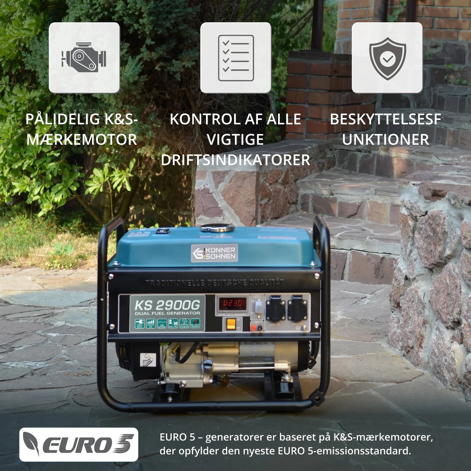 Könner & Söhnen KS 2900G – LPG/Benzin Generator (Dual Fuel) - Sikshop