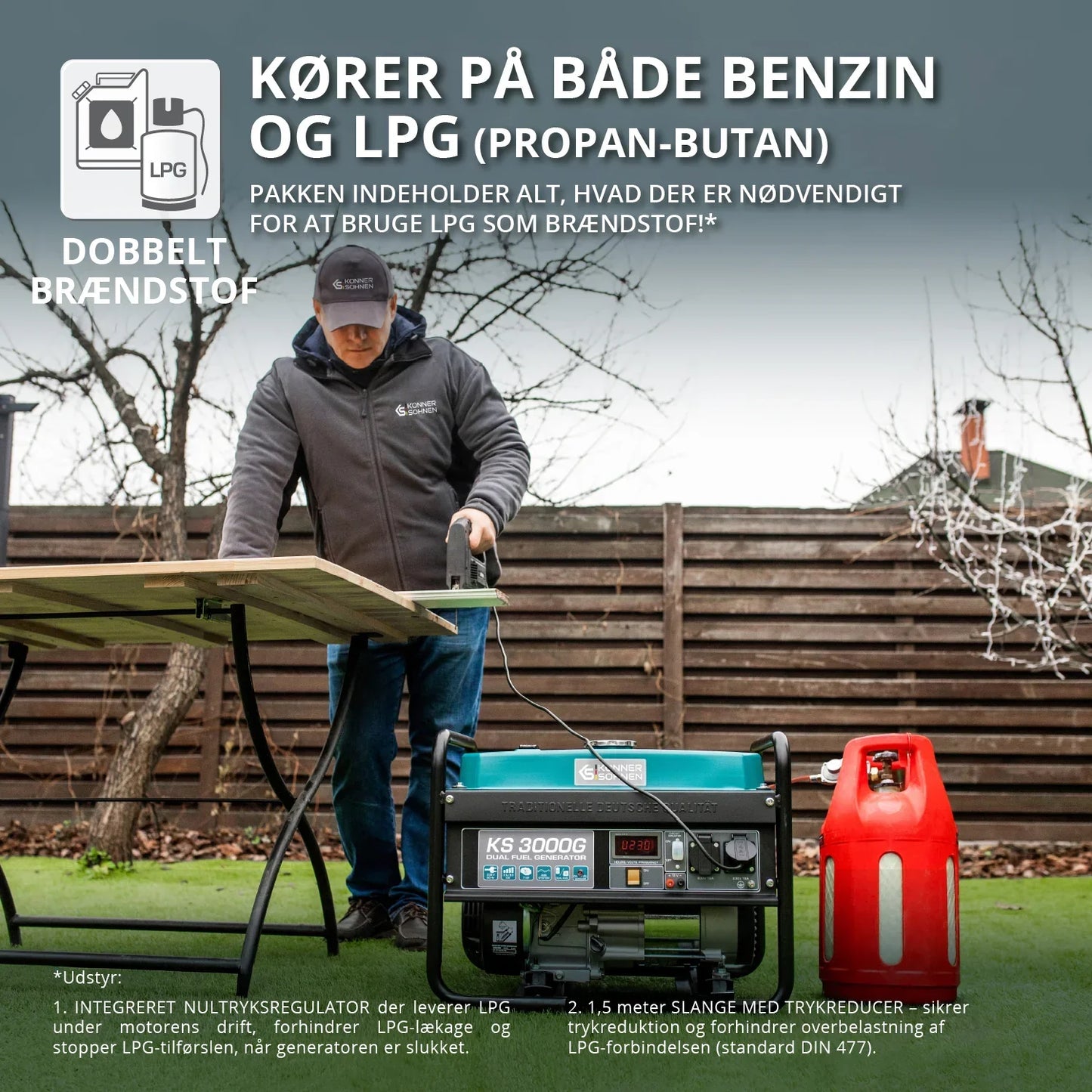 Könner & Söhnen KS 3000G – 3.0 kW LPG/Benzin Dual Fuel Generator - Sikshop