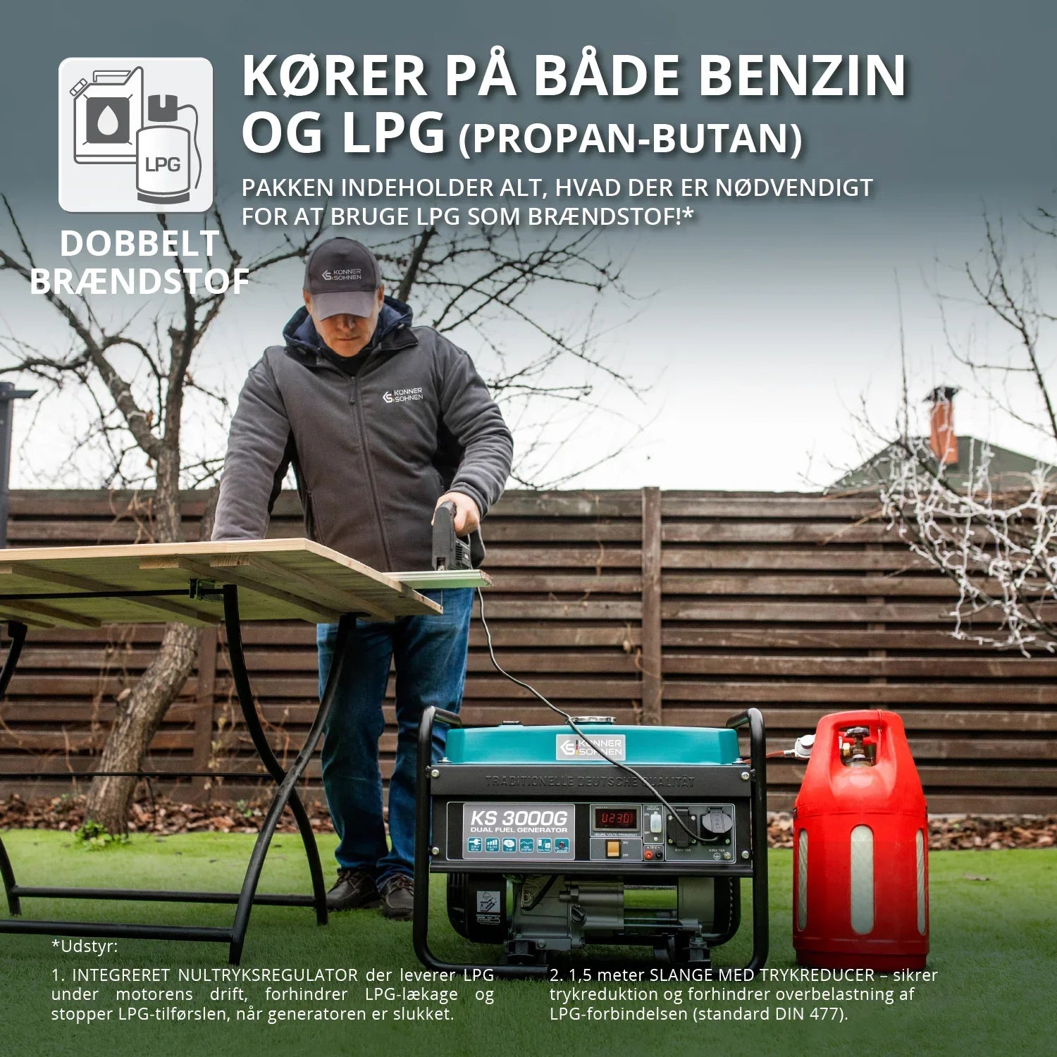 Könner & Söhnen KS 3000G – 3.0 kW LPG/Benzin Dual Fuel Generator - Sikshop