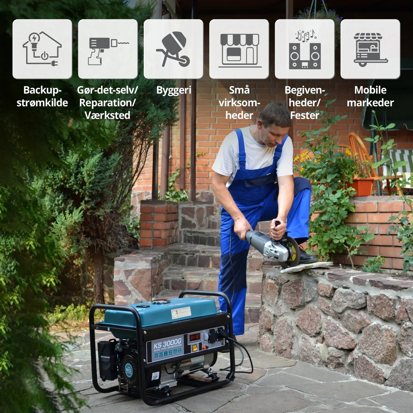 Könner & Söhnen KS 3000G – 3.0 kW LPG/Benzin Dual Fuel Generator - Sikshop