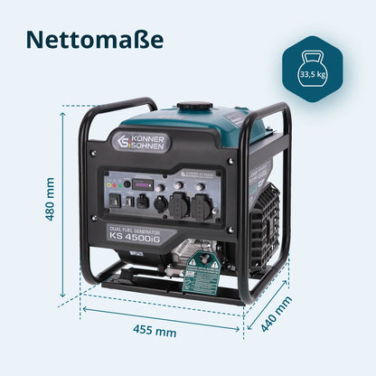 Könner & Söhnen KS 4500iG – Dobbeltbrændstof Inverter Generator med Ren Sinusbølge