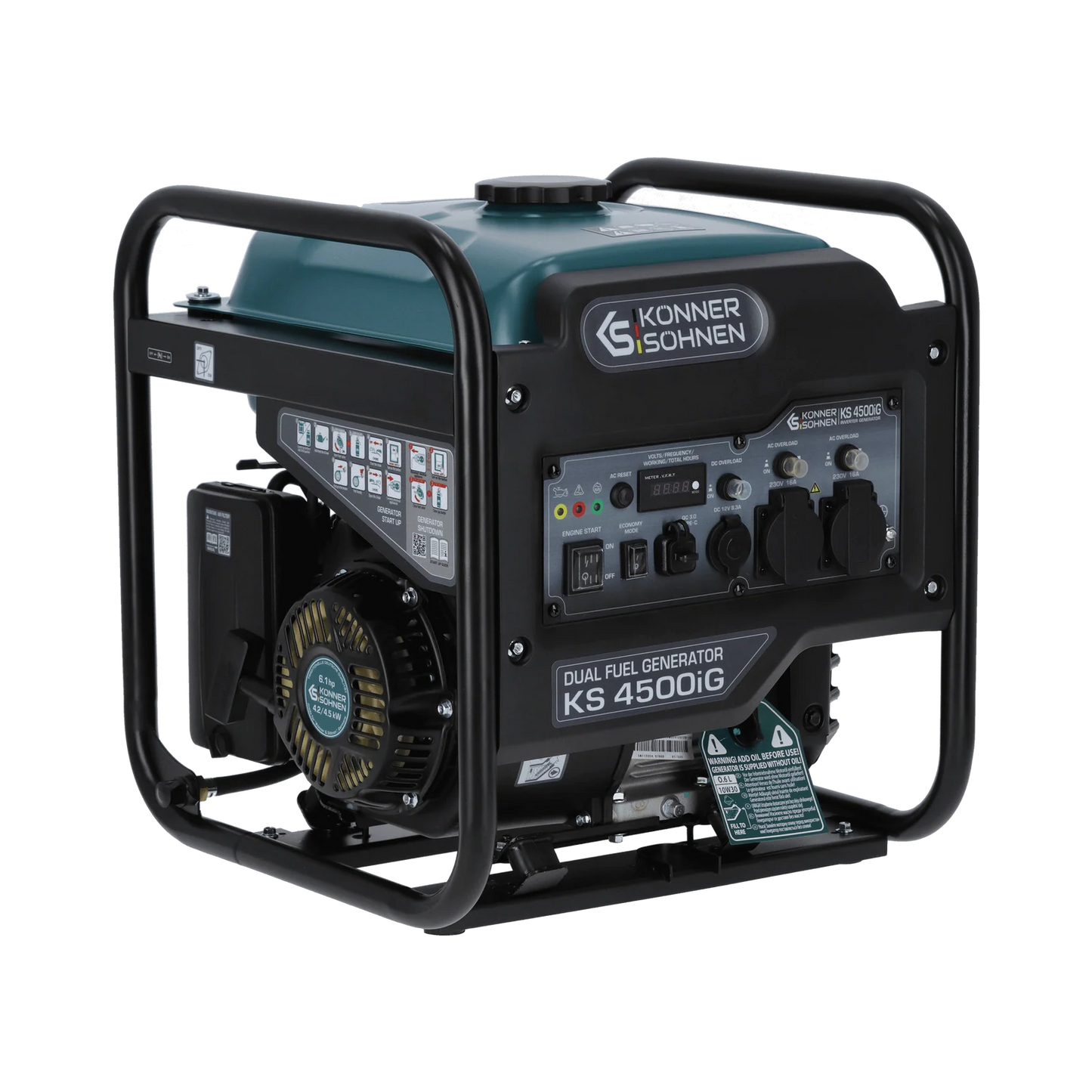 Könner & Söhnen KS 4500iG – Dobbeltbrændstof Inverter Generator med Ren Sinusbølge
