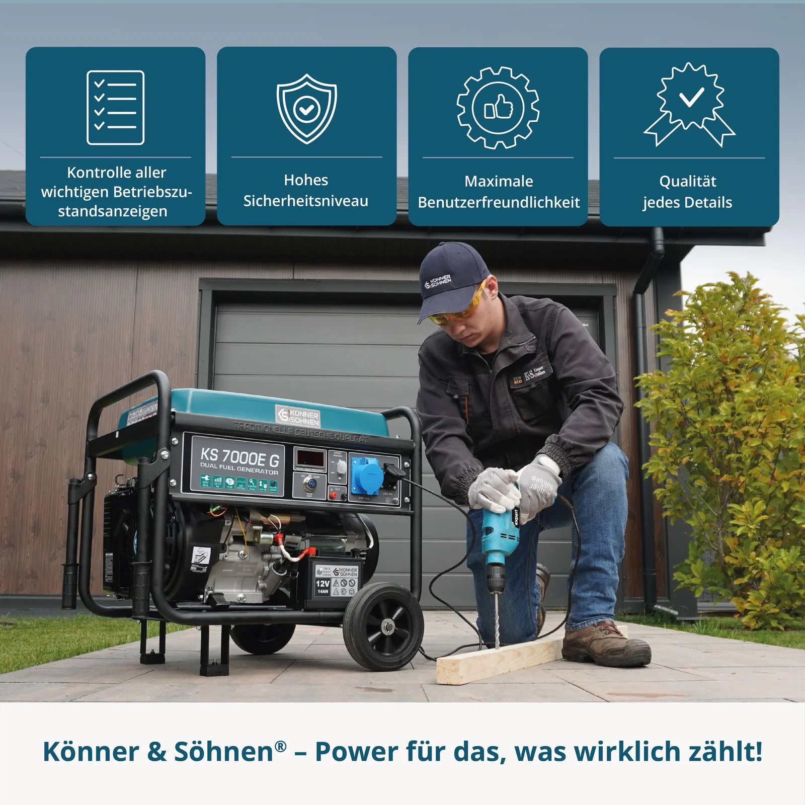 Könner & Söhnen KS 7000E G – LPG/Benzin Dual Fuel Generator (5,5 kW) - Sikshop