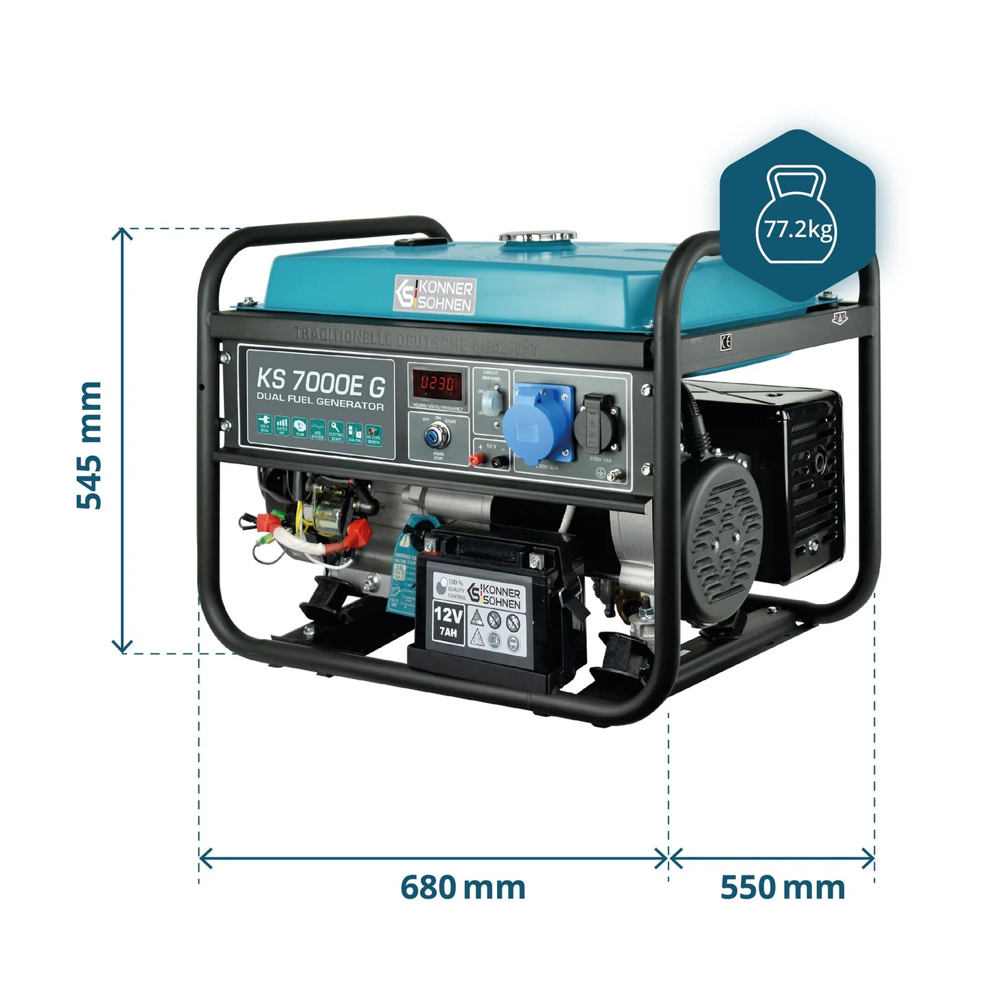 Könner & Söhnen KS 7000E G – LPG/Benzin Dual Fuel Generator (5,5 kW) - Sikshop