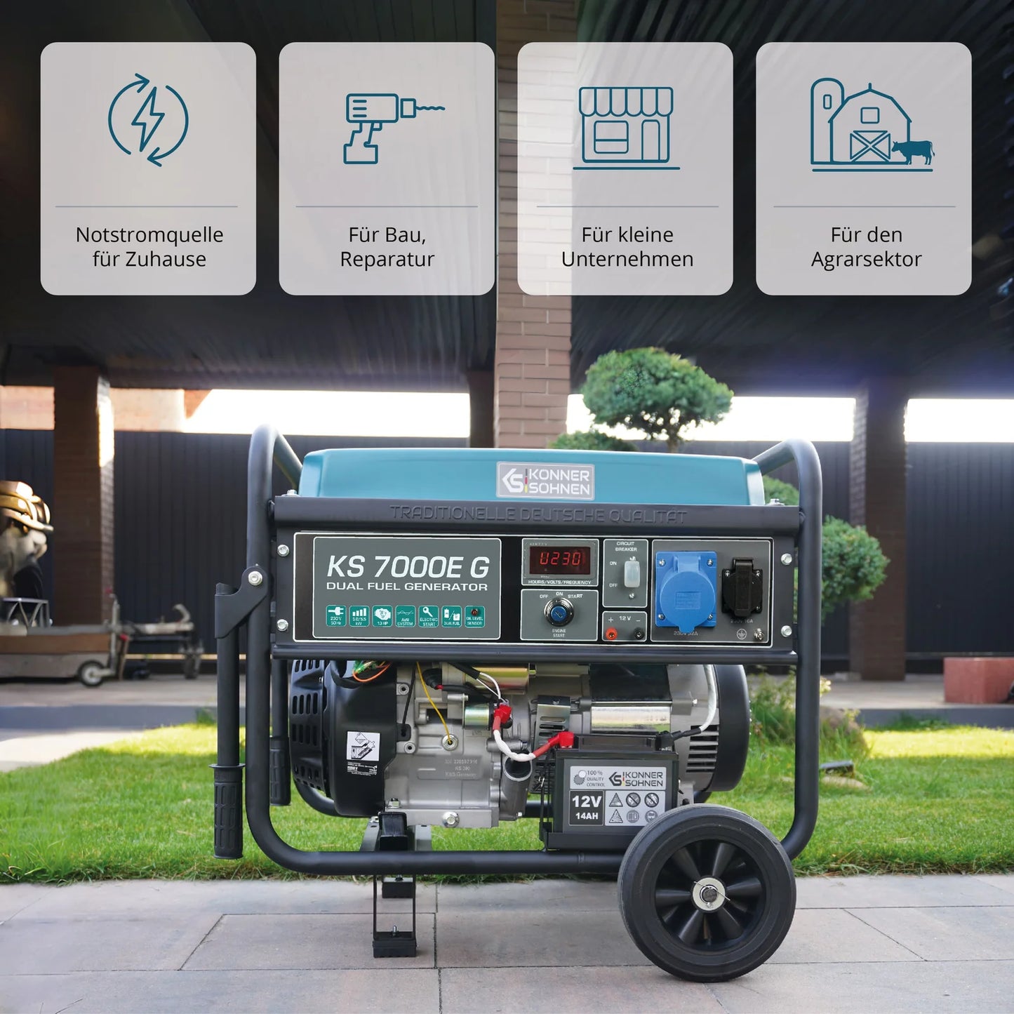 Könner & Söhnen KS 7000E G – LPG/Benzin Dual Fuel Generator (5,5 kW) - Sikshop