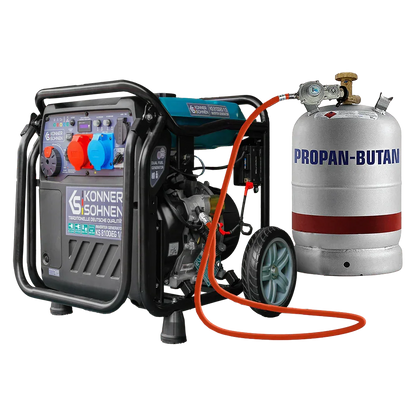 Könner & Söhnen KS 8100iEG 1/3 – 8.5 kW LPG/Benzin Invertergenerator (1-faset & 3-faset) - Sikshop