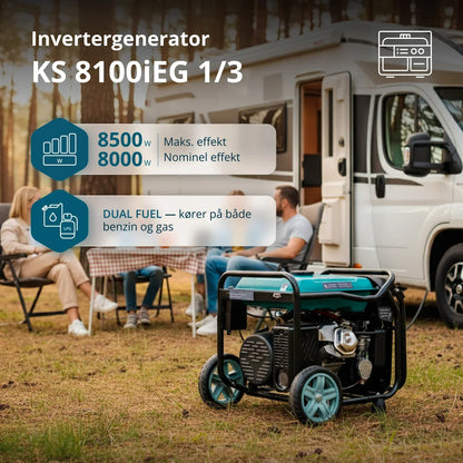 Könner & Söhnen KS 8100iEG 1/3 – 8.5 kW LPG/Benzin Invertergenerator (1-faset & 3-faset) - Sikshop