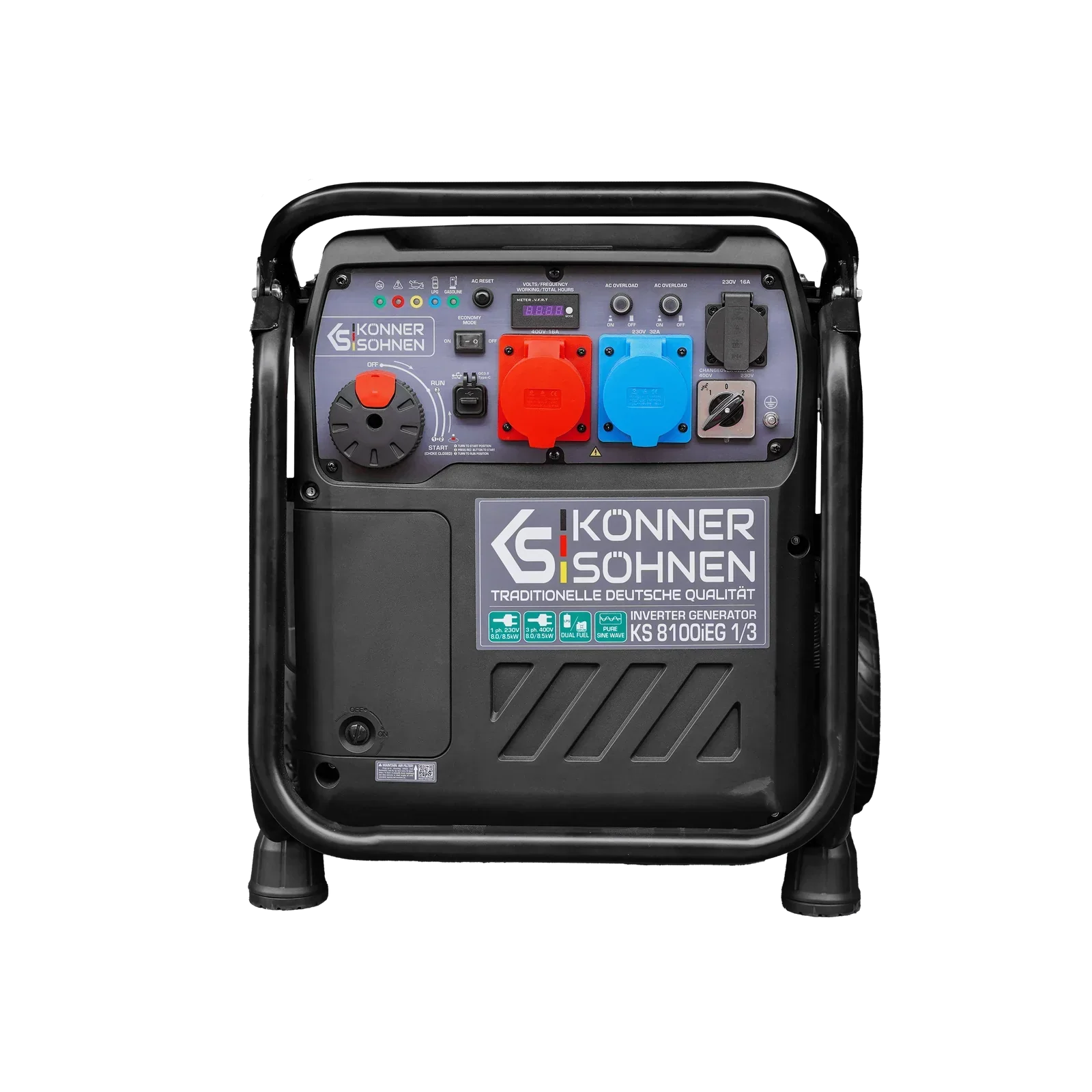 Könner & Söhnen KS 8100iEG 1/3 – 8.5 kW LPG/Benzin Invertergenerator (1-faset & 3-faset) - Sikshop