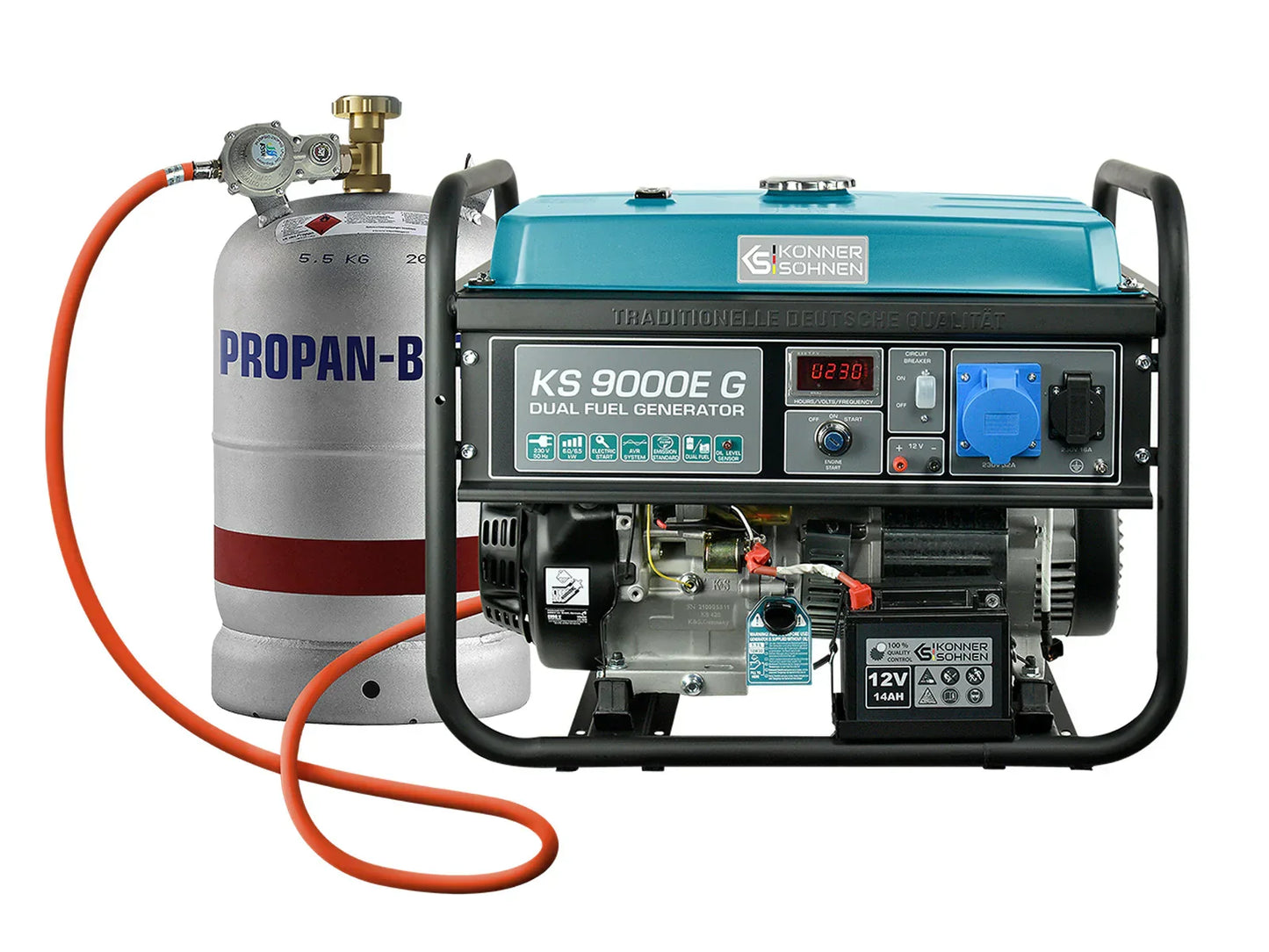 Könner & Söhnen KS 9000E G – Kraftfuld 6,5 kW LPG/Benzin Dual Fuel Generator - Sikshop