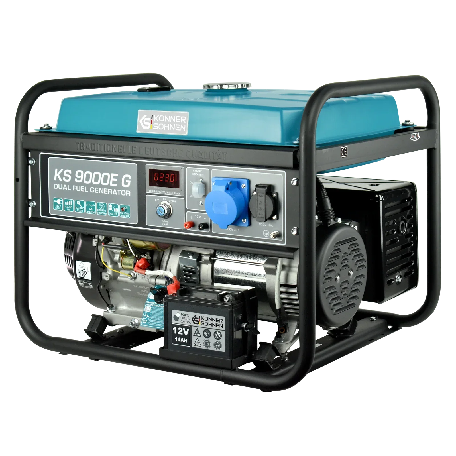 Könner & Söhnen KS 9000E G – Kraftfuld 6,5 kW LPG/Benzin Dual Fuel Generator - Sikshop