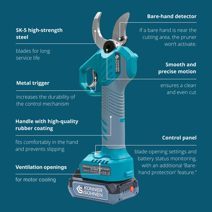 Ledningsfri Elektrisk Grensaks KS CPS20V-40 Case - Sikshop