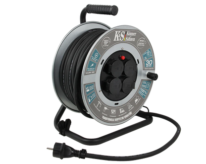 Könner & Söhnen KS CRM-30M – Professionel 3 x 2,5 mm² Kabeltromle 30 meter - Sikshop