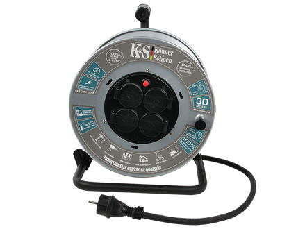 Könner & Söhnen KS CRM-30M – Professionel 3 x 2,5 mm² Kabeltromle 30 meter - Sikshop