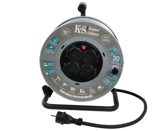 Könner & Söhnen KS CRM-30M – Professionel 3 x 2,5 mm² Kabeltromle 30 meter - Sikshop