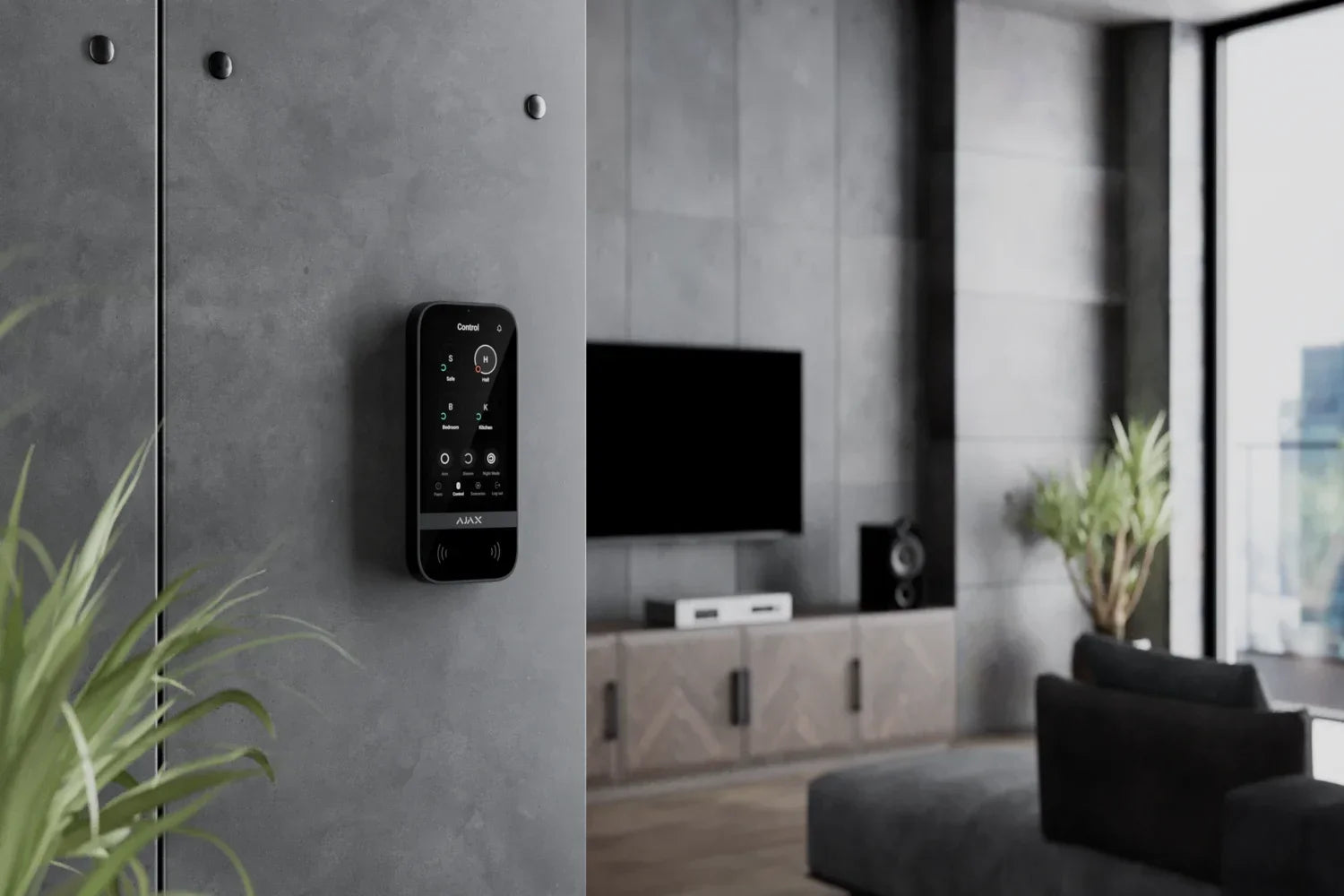 Ajax KeyPad TouchScreen Jeweller – Sort betjeningspanel med touchskærm - Sikshop