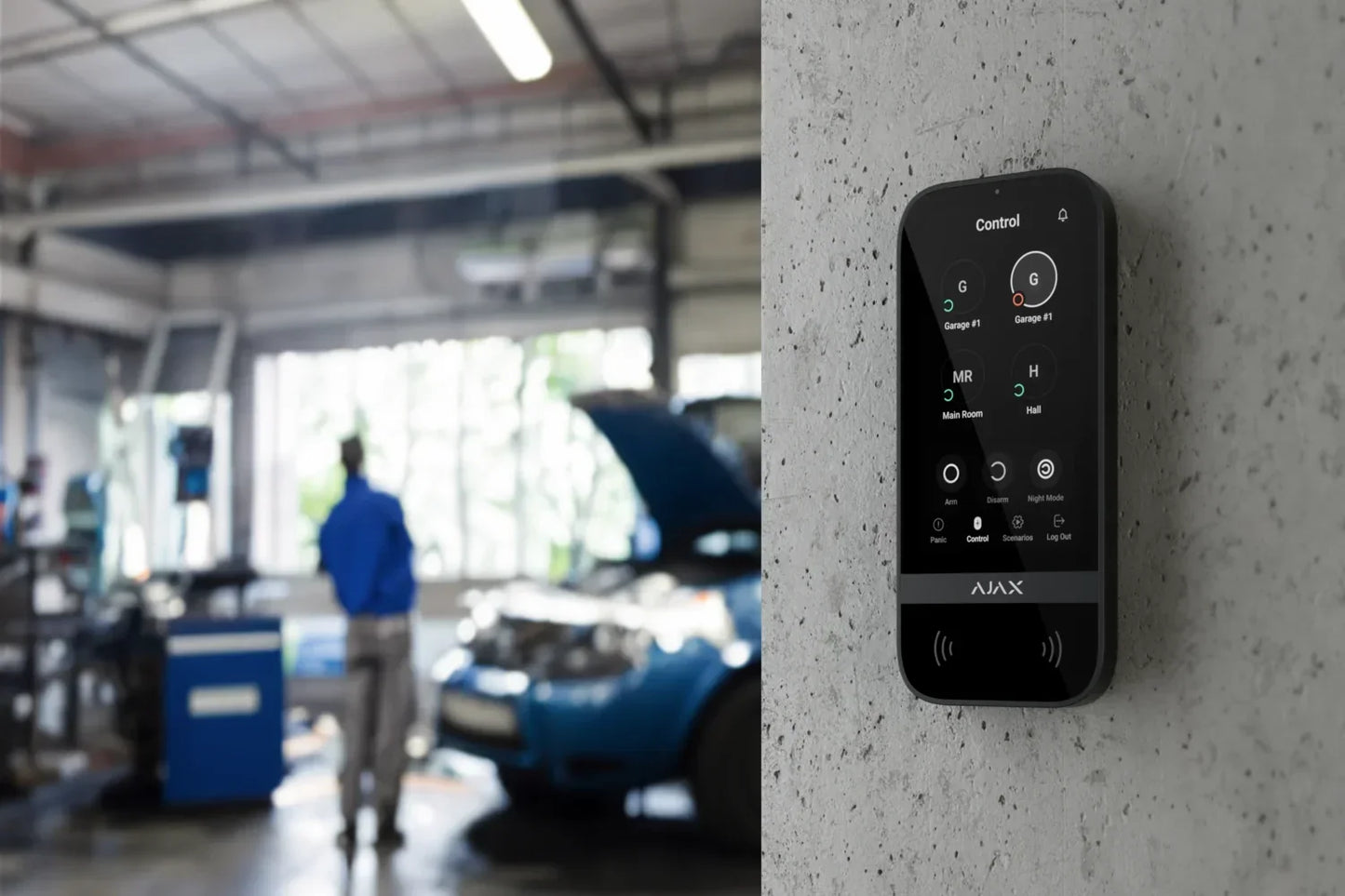 Ajax KeyPad TouchScreen Jeweller – Sort betjeningspanel med touchskærm - Sikshop