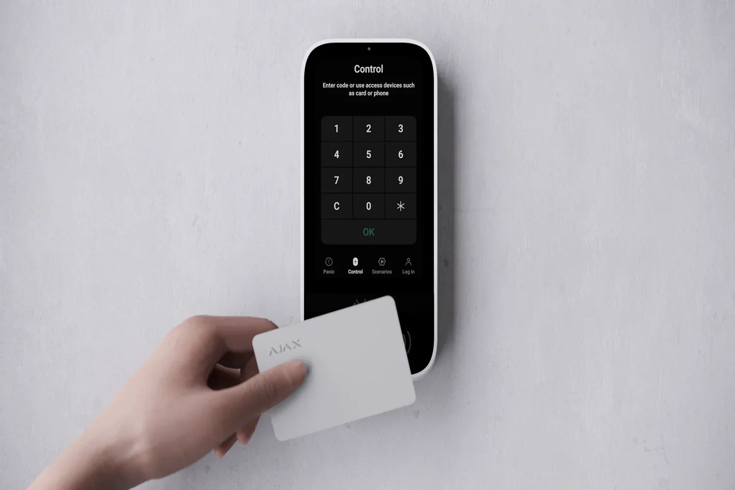 Ajax KeyPad TouchScreen Jeweller – Sort betjeningspanel med touchskærm - Sikshop