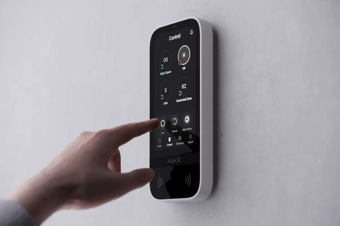 Ajax KeyPad TouchScreen Jeweller – Hvid - Sikshop