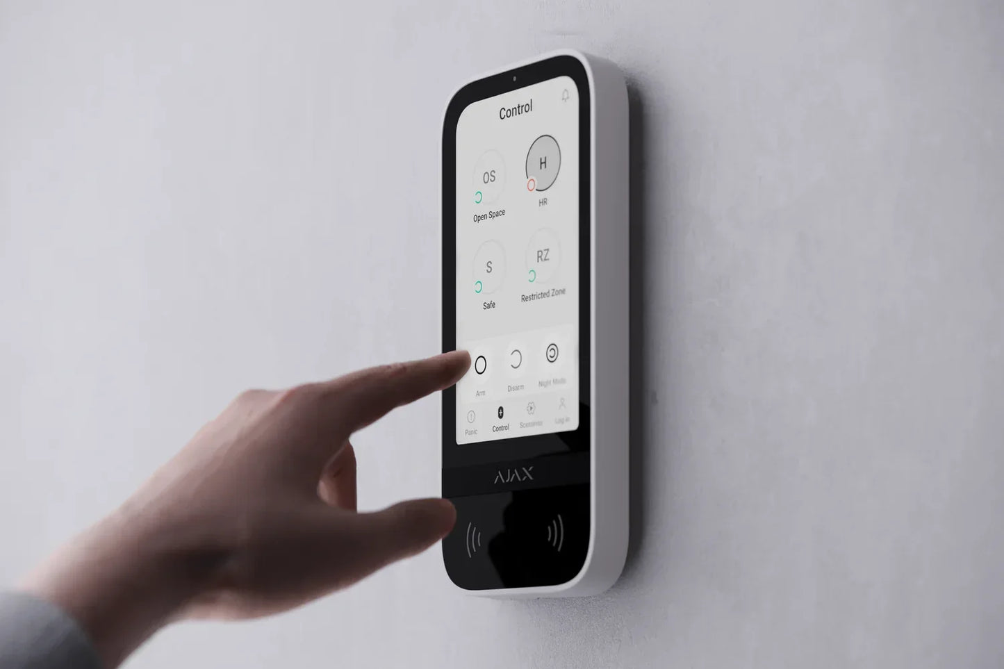 Ajax KeyPad TouchScreen Jeweller – Hvid - Sikshop