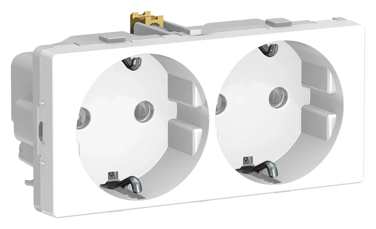 LK FUGA® indsats stikkontakt med sidejord – 2 modul, hvid - Sikshop