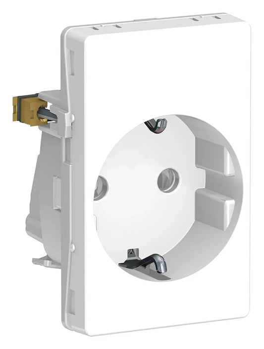 LK FUGA® enkelt stikkontakt med sidejord – 1,5 modul, hvid