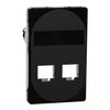 LK One Actassi/Keystone dobbelt RJ45 udtag 1½ modul – sort