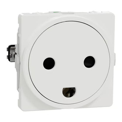 LK One Stikkontakt FlexFront 2-polet med DK-jord – 1 Modul Hvid - Sikshop