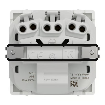 LK One Stikkontakt FlexFront 2-polet med DK-jord – 1 Modul Hvid - Sikshop