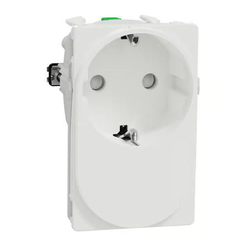 LK One Stikkontakt 2-polet med Sidejord (Schuko) – 1,5 Modul Hvid - Sikshop