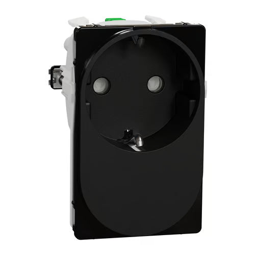 LK One Stikkontakt 2-polet med Sidejord (Schuko) – 1,5 Modul Sort - Sikshop