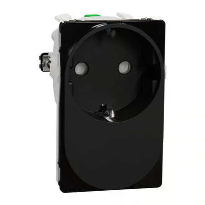 LK One Stikkontakt 2-polet med Sidejord (Schuko) – 1,5 Modul Sort - Sikshop