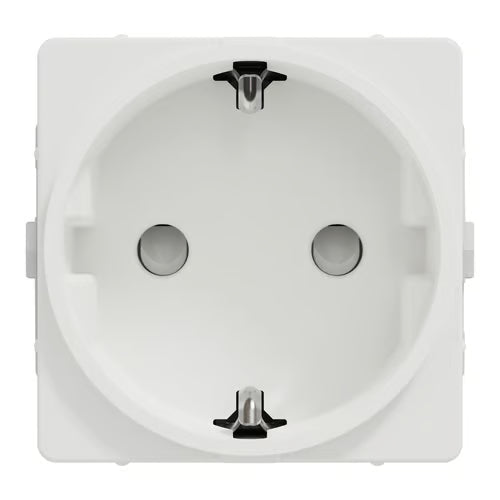 LK One Stikkontakt 2-polet med Sidejord (Schuko) – 1 Modul Hvid - Sikshop