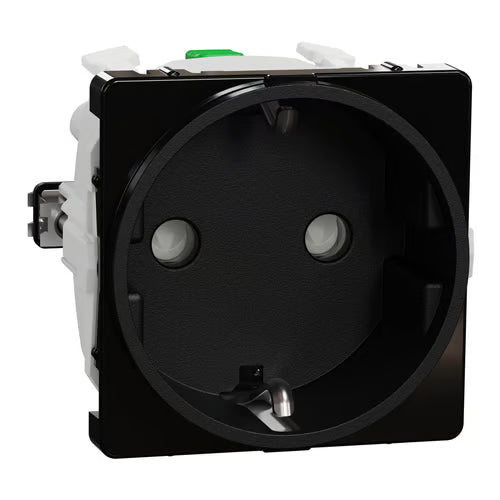 LK One Stikkontakt 2-polet med Sidejord (Schuko) – 1 Modul Sort - Sikshop