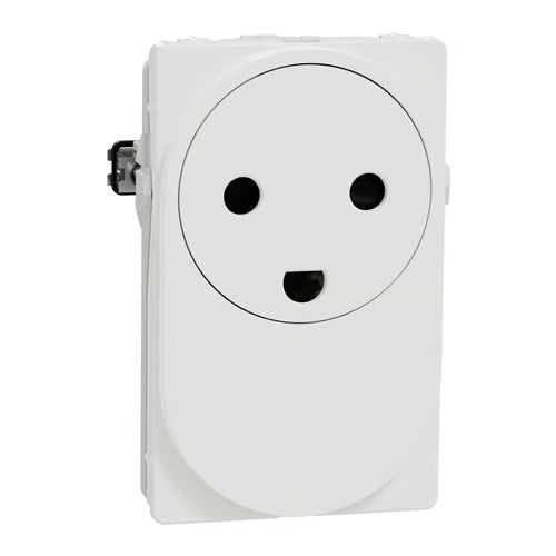 LK One Stikkontakt FlexFront 2-polet med DK-jord – 1,5 Modul Hvid - Sikshop