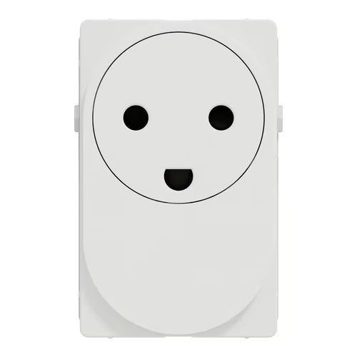 LK One Stikkontakt FlexFront 2-polet med DK-jord – 1,5 Modul Hvid - Sikshop