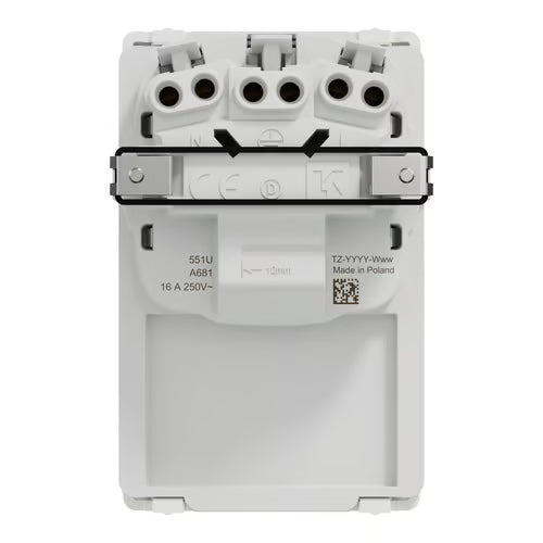 LK One Stikkontakt FlexFront 2-polet med DK-jord – 1,5 Modul Hvid - Sikshop