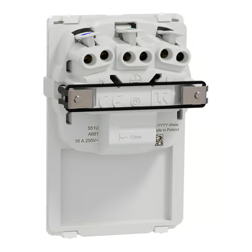 LK One Stikkontakt FlexFront 2-polet med DK-jord – 1,5 Modul Hvid - Sikshop