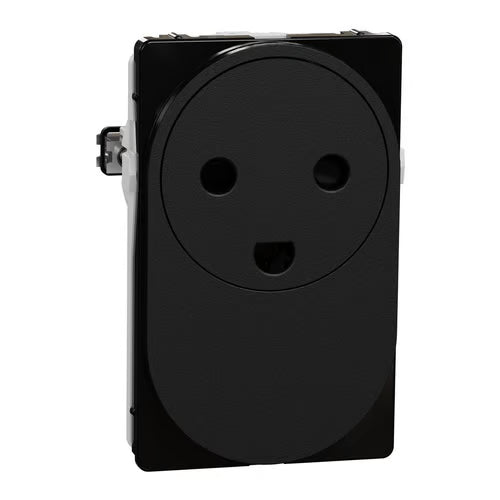 LK One Stikkontakt FlexFront 2-polet med DK-jord – 1,5 Modul Sort - Sikshop