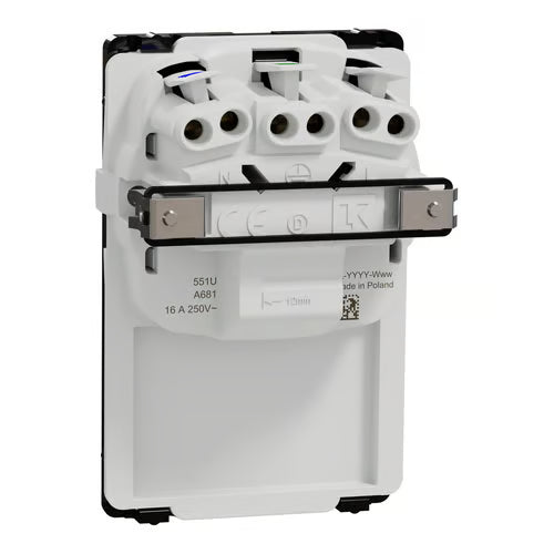 LK One Stikkontakt FlexFront 2-polet med DK-jord – 1,5 Modul Sort - Sikshop