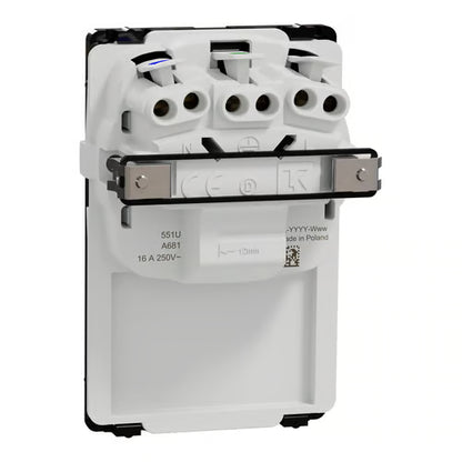 LK One Stikkontakt FlexFront 2-polet med DK-jord – 1,5 Modul Sort - Sikshop