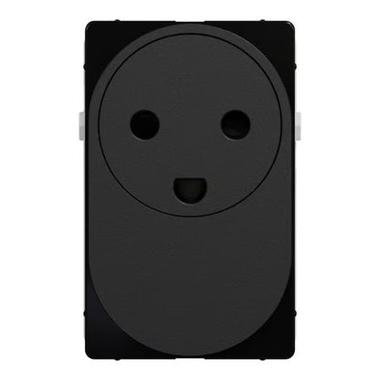 LK One Stikkontakt FlexFront 2-polet med DK-jord – 1,5 Modul Sort - Sikshop