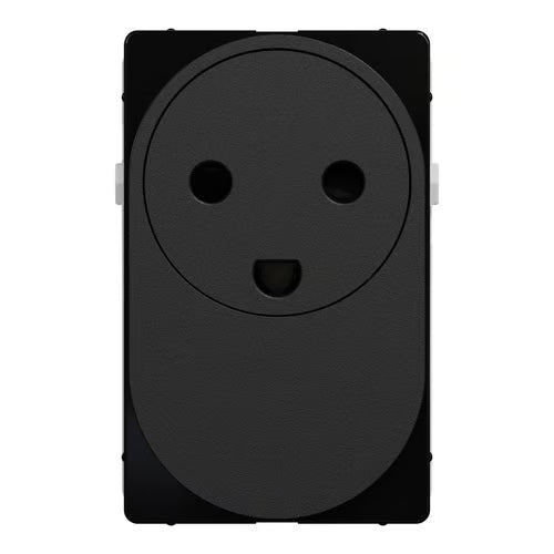 LK One Stikkontakt FlexFront 2-polet med DK-jord – 1,5 Modul Sort - Sikshop