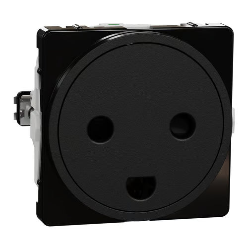 LK One Stikkontakt FlexFront 2-polet med DK-jord – 1 Modul Sort - Sikshop