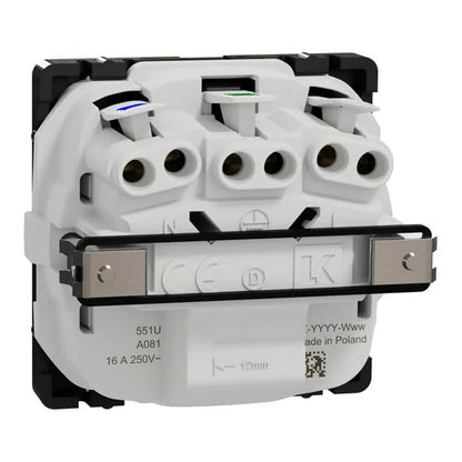 LK One Stikkontakt FlexFront 2-polet med DK-jord – 1 Modul Sort - Sikshop