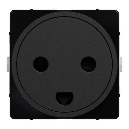 LK One Stikkontakt FlexFront 2-polet med DK-jord – 1 Modul Sort - Sikshop