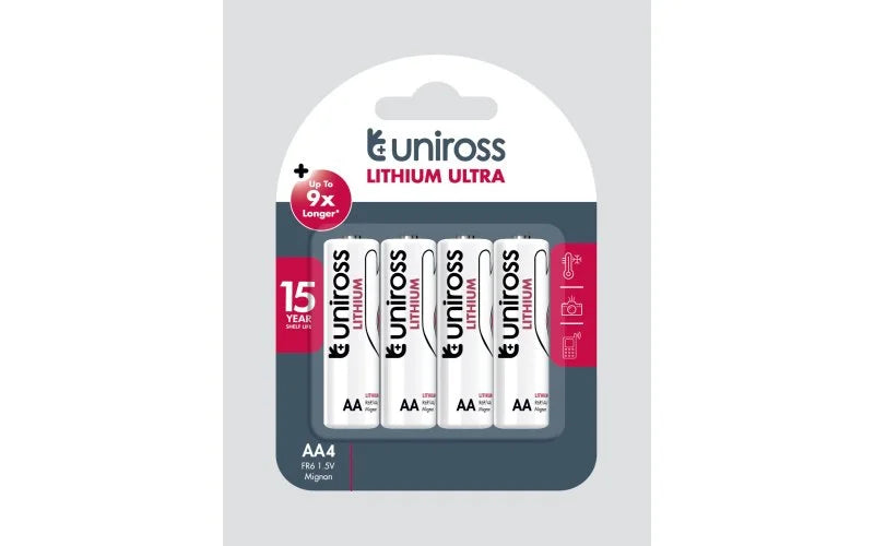 Uniross Lithium Ultra AA – 4-pak FR6 1.5V - Sikshop