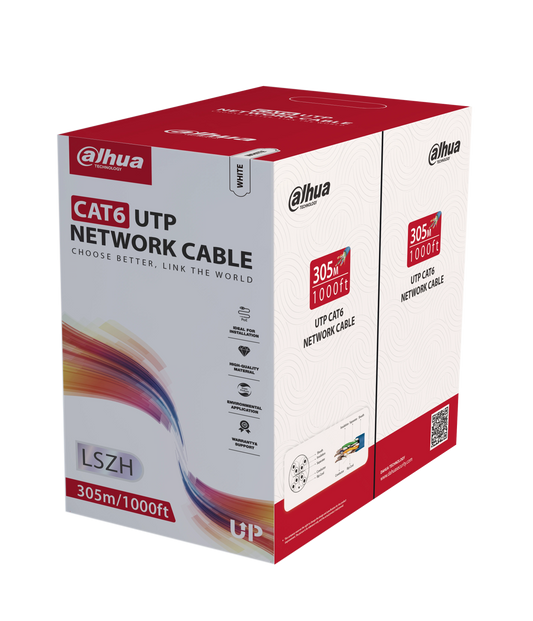 305 m UTP CAT6 LSZH CPR E-kabel – Dahua PFM923I-6UN-C (Hvid)